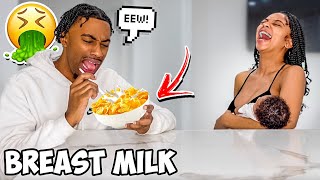 I PUT BREAST MILK IN HIS CEREAL TO SEE IF HE NOTICES..*HILARIOUS*