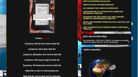 Symphony v96 frp lock remove flash file and flash tool no without password
