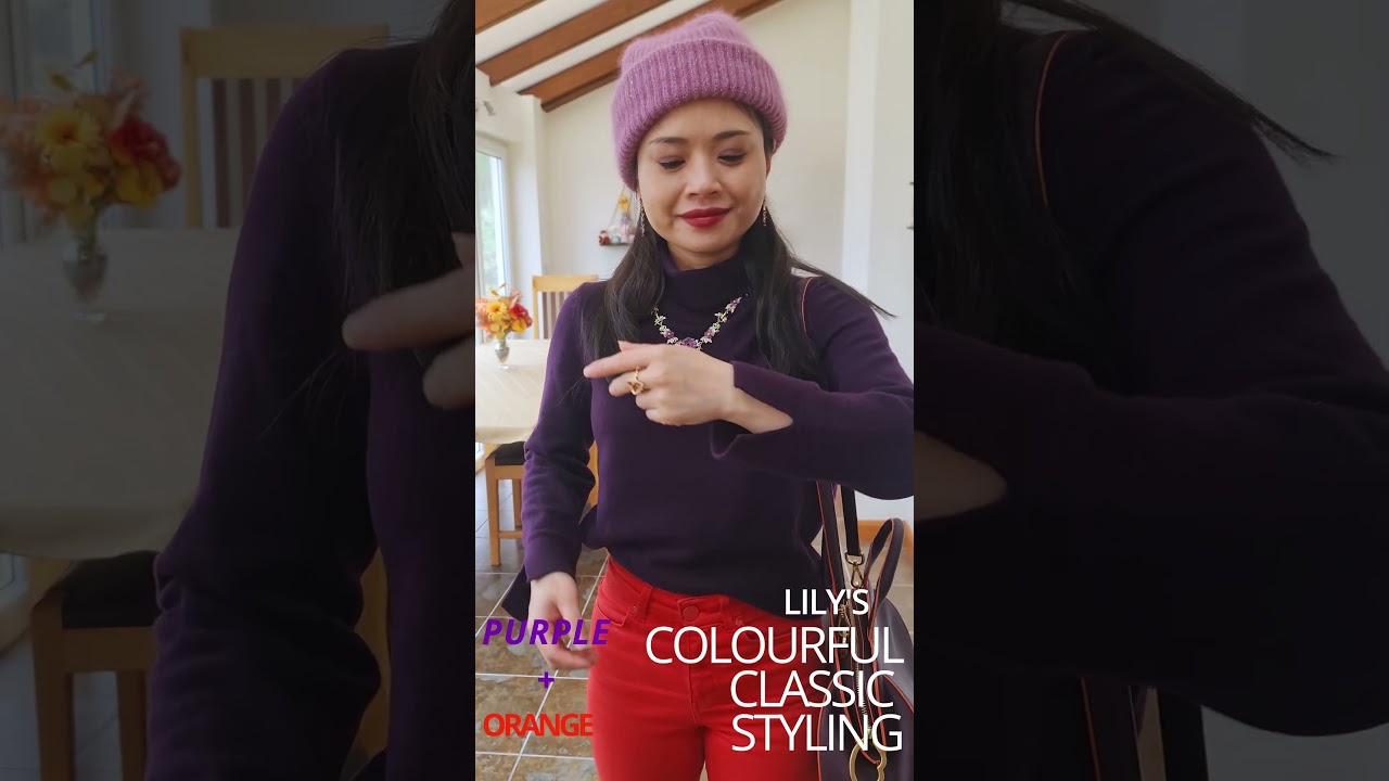 Classic styling purple and orange #happy #styling #petitewoman #orange #purple #umbrella