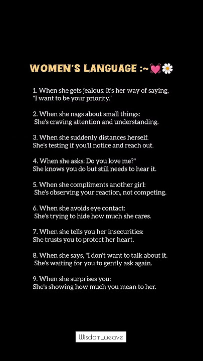 Women's Language 🌸 | Understand Her Actions Before It's Too Late 💔 #Wisdom_weave