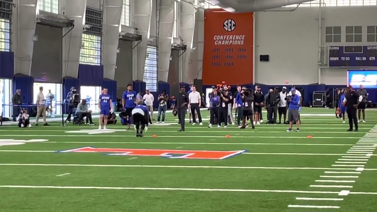 Kaiir Elam CB Florida Gators Break and Close drill at Florida Pro Day