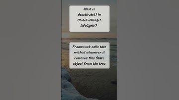 What is deactivate() inStatefulWidget LifeCycle?