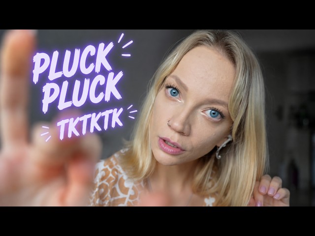 ASMR Plucking Away Your Stress ✨ Mouth Sounds & Face Touching