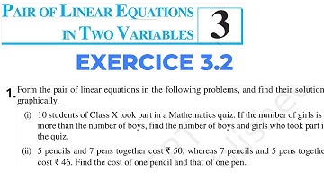 Pair of Linear Equations in Two Variables Class 10th Exercise 3.2 - Q 1 Chapter 3