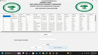 fyp evaluation forms automation project using visual studio  and sql server in c#