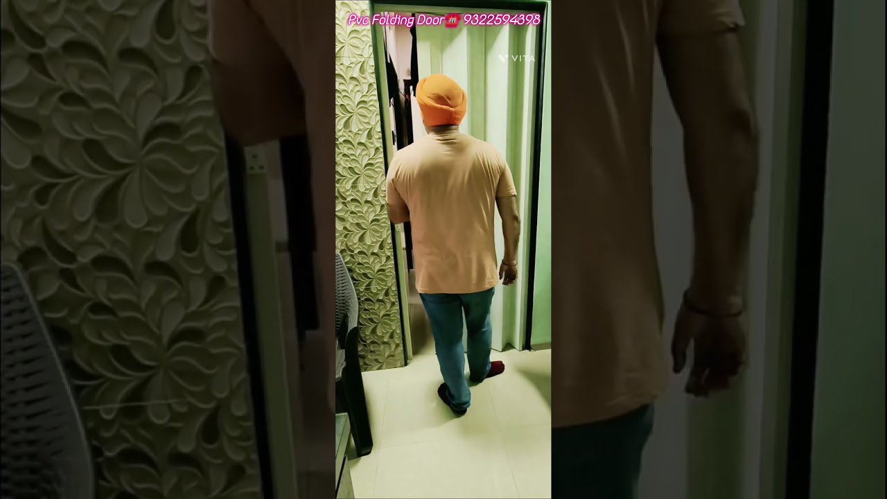 Pvc folding accordion door, partition, divider, ac insulation पीवीसी फोल्डीग तह दरवाजे 9322594398