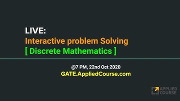 LIVE: Interactive Problem Solving session on Discrete Mathematics( GATE D.Maths)