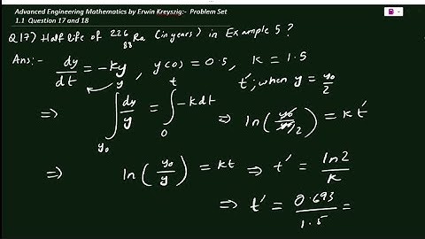 1.1 Q) 17-18 Advanced Engineering Mathematics by Erwin Kreyszig | Schordinburg |