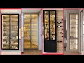 Modern long kitchen glass cupboard designs  latest long crockery cabinet for kitchen