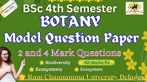 BSc 4th Semester | BOTANY Model Question Paper 💡| Important Questions 👍 | 60 Marks Strategy 🌟  #NEP