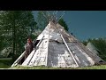 Siberian house from birch bark and fish       