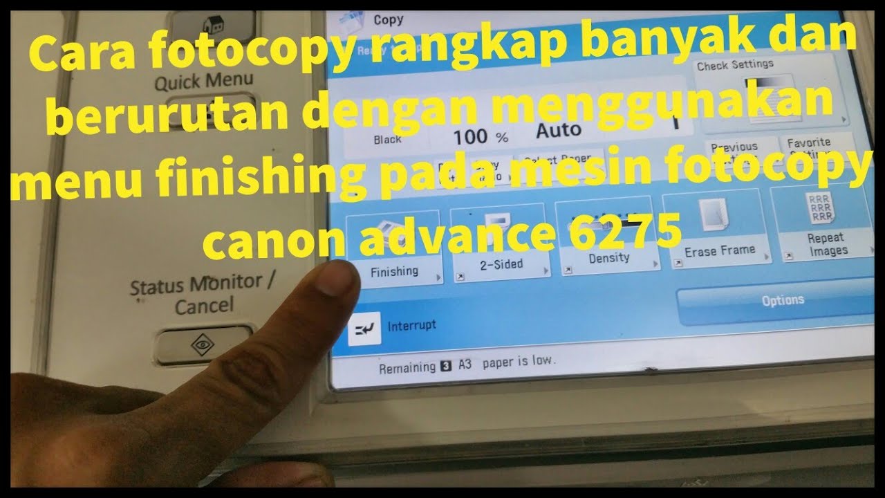  Cara  fotocopy  rangkap banyak menggunakan menu finishing 