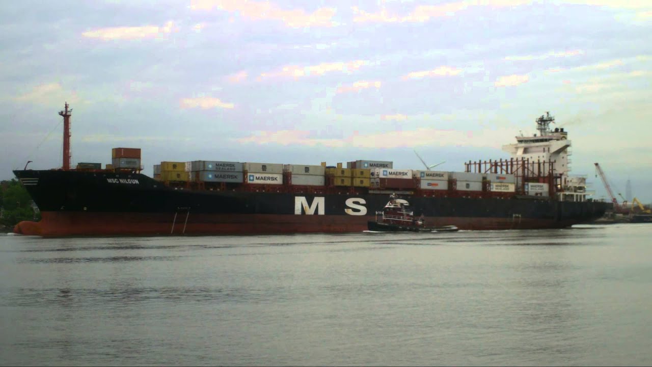 Container Ship MSC NILGUN Entering New York Harbour (June 19, 2014)