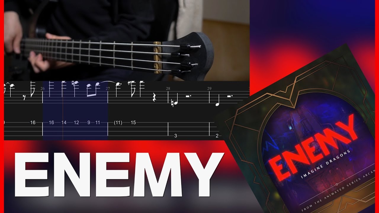 Imagine Dragons x J.I.D - Enemy [Bass cover] (+Tab)