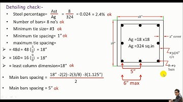 RCD:- Design of a Square reinforced concrete column based on ACI codes part 1/2