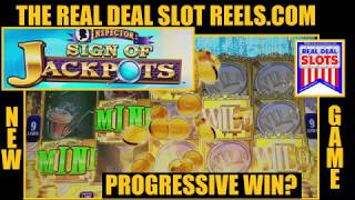 NEW KONAMI GAME - INSPECTOR:  SIGNS OF JACKPOTS  PROGRESSIVE WIN AND FREE GAMES