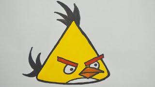 Dibujo de Angry Birds || Cómo dibujar pájaros enojados amarillos || Dibujo para niños screenshot 5