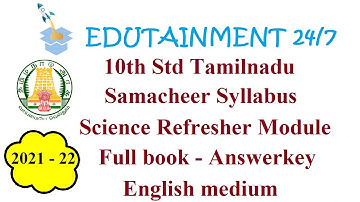 Tamilnadu Samacheer 10th Std Science Refresher course module Answer key (2021-22) - English Medium