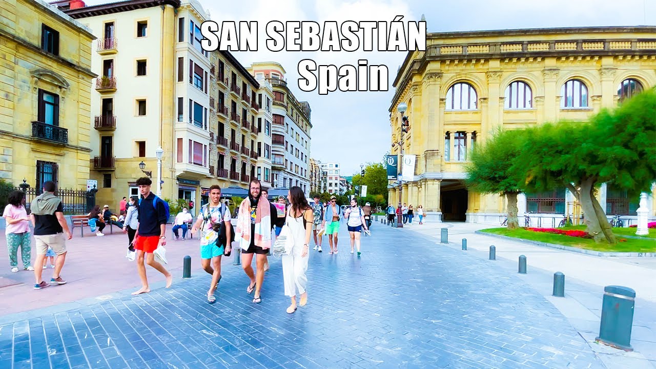4K HDR SAN SEBASTIAN Walking Tour 🇪🇸  SPAIN Trip city tour travel vlog Walk