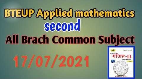 APPLIED MATHEMATICS 2 according to bteup syllabus