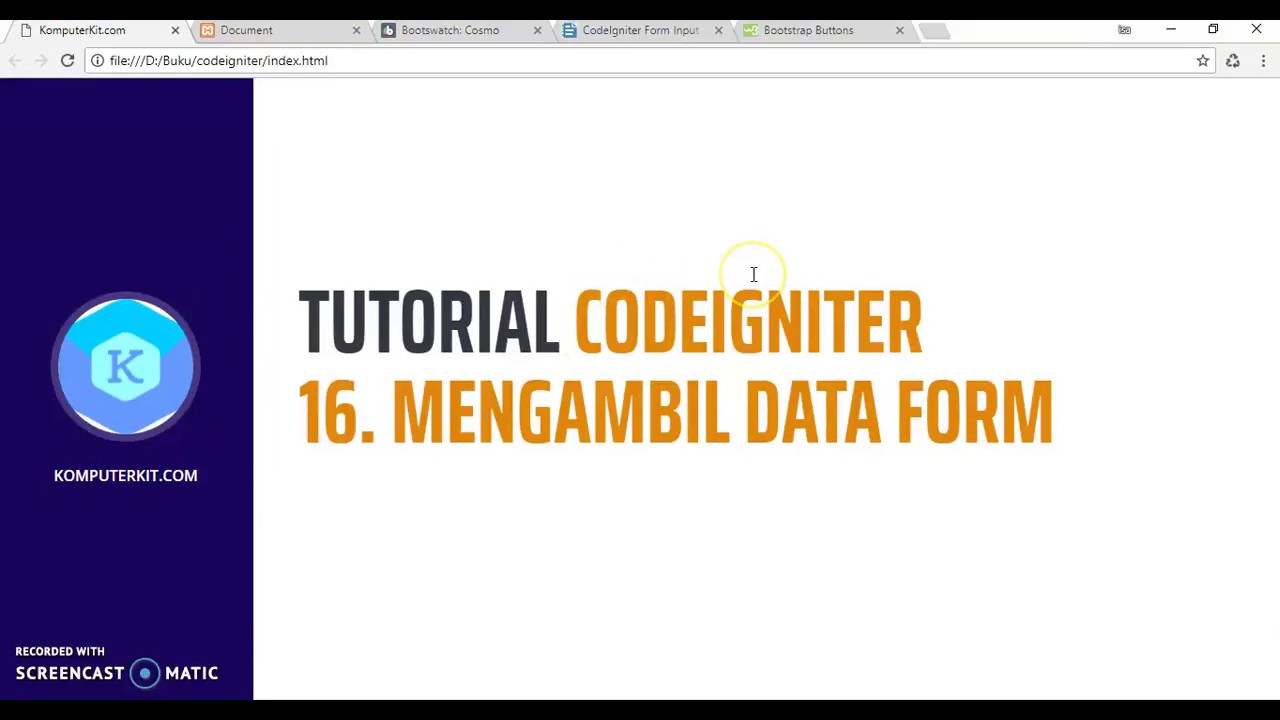 Tutorial Codeigniter 16 Mengambil Data dari Form - YouTube