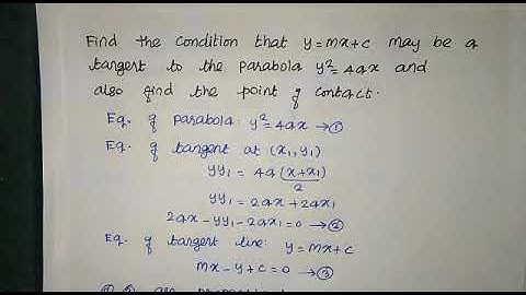 Class 12: Chapter 5||Exercise 5.4||Condition that y=mx+c is tangent to the conic