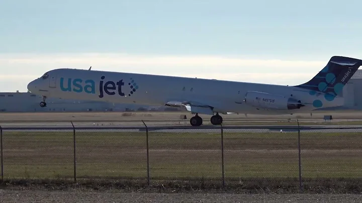 USA Jet | McDonnell Douglas MD88 Arriving At Windsor International Airport From Laredo, Texas. #YQG.