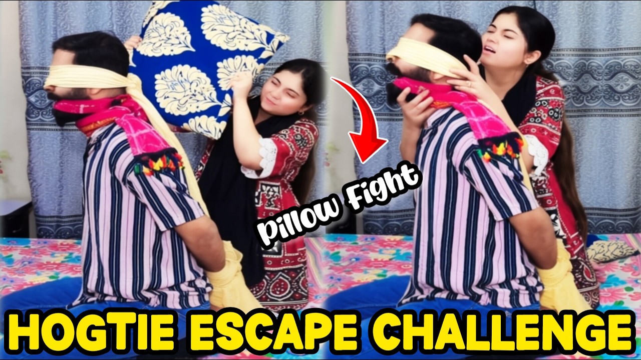 HOGTIE ESCAPE CHALLENGE WITH PILLOW FIGHT 😂 | FUNNY CHALLENGE VEDIO