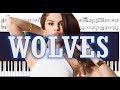 Selena Gomez, Marshmello - Wolves (Instrumental) - EASY Piano Tutorial w/ Sheets