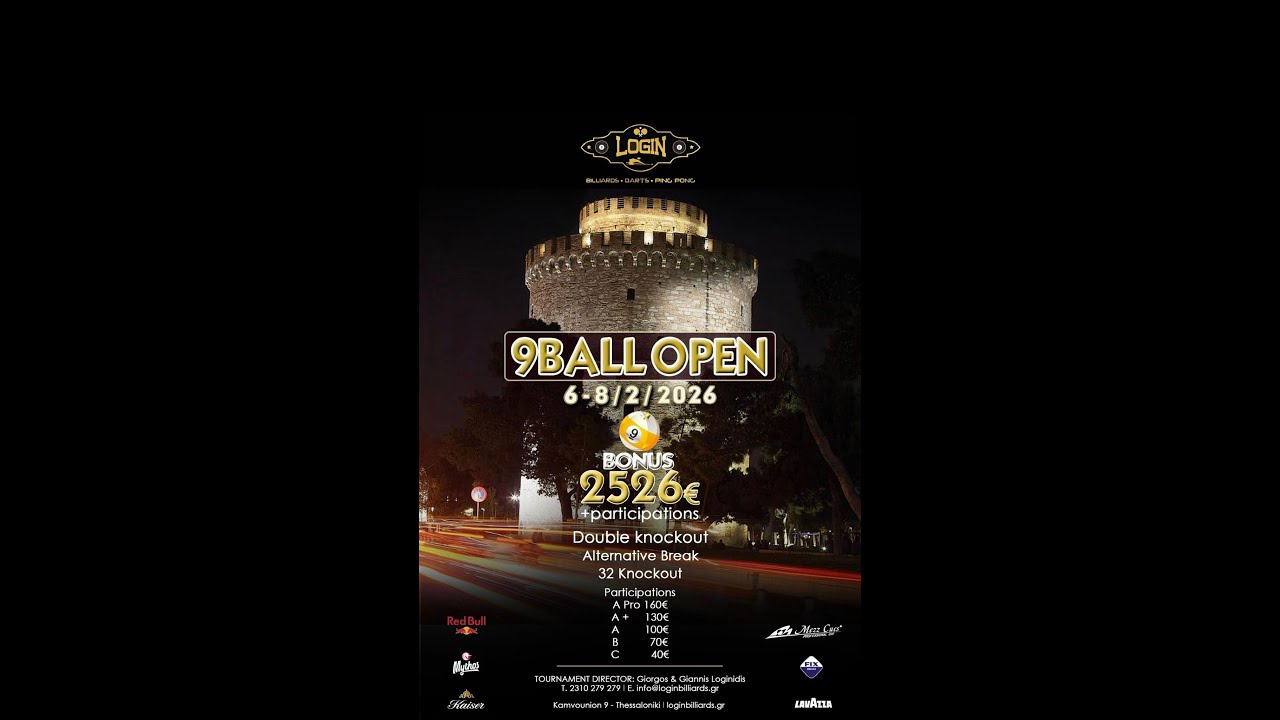 LOGIN BILLIARDS OPEN 2526€ BONUS DAY 2