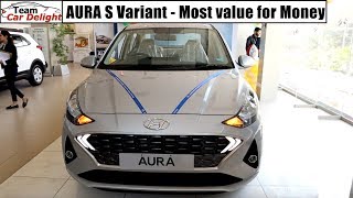 Hyundai Aura S Model Detailed Walk-around Review with On Road Price | Team Car Delight