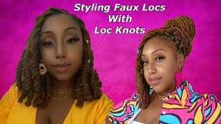 Faux locs styled in Loc Knots! 2 different Loc knot styles