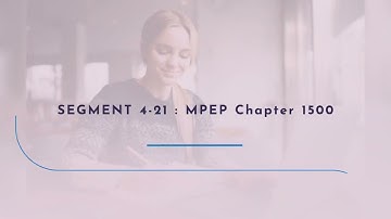 Wysebridge Patent Bar Review: MPEP Chapter 1500