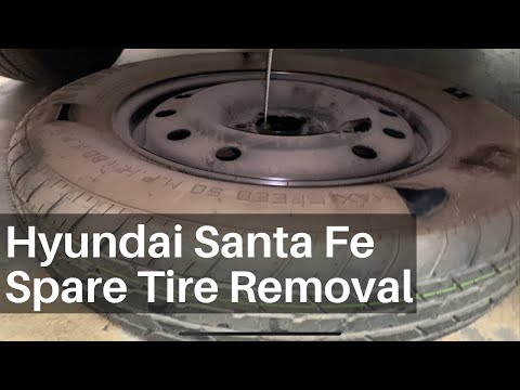 How To Remove 2019 - 2020 Hyundai Santa Fe Spare Tire - Spare Removal Location Change Flat Tire