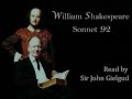 Sonnet 92 by william shakespeare  read by john gielgud