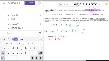 Calculating the population mean and standard deviation using Geogebra