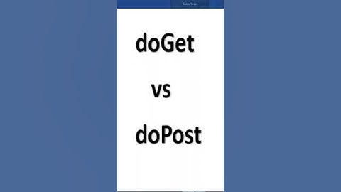 doGet vs doPost in Servlets #2024