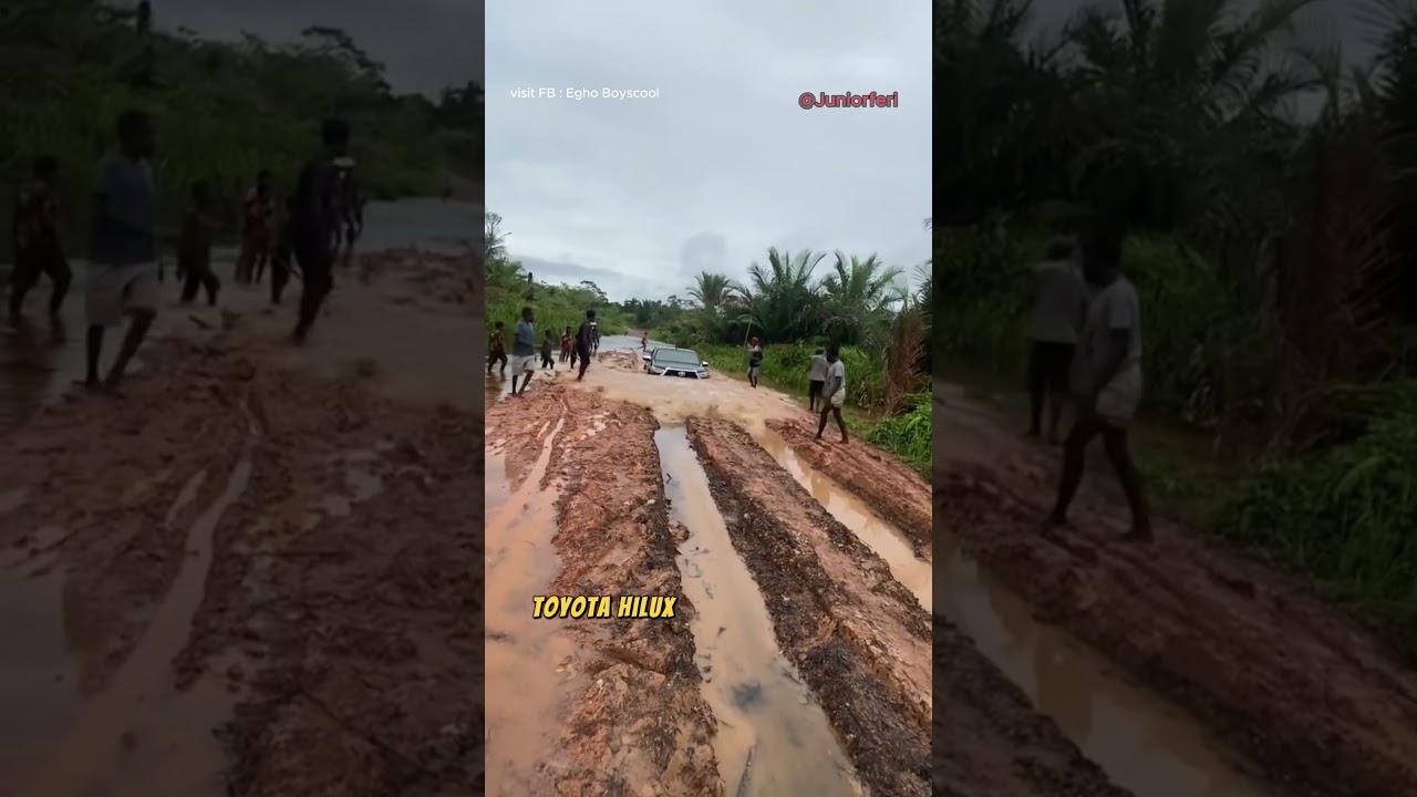 Kemampuan Hilux saat melewati jalan rusak 