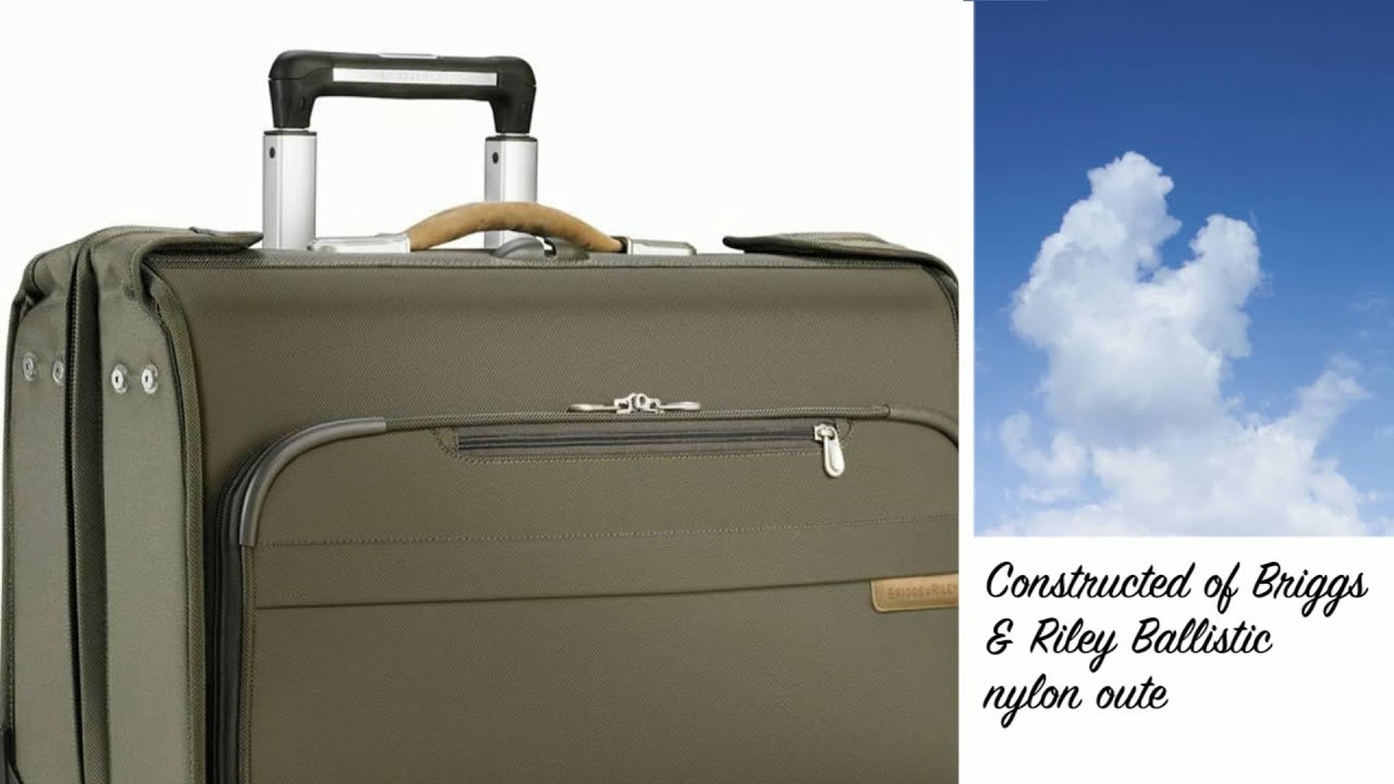Briggs & Riley Baseline Luggage CarryOn Wheeled Garment Bag YouTube