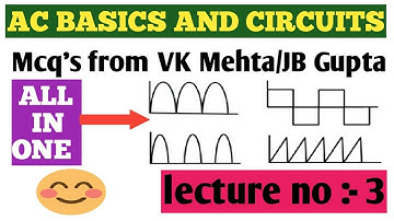 Lecture No.4. RMS  and Average value of different waveforms|#MCQwaveforms from #VKMEHTAACCIRCUITS.