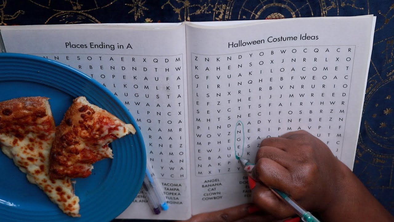 WORD HUNT HALLOWEEN COSTUMES ASMR EATING COLD PIZZA SOUNDS
