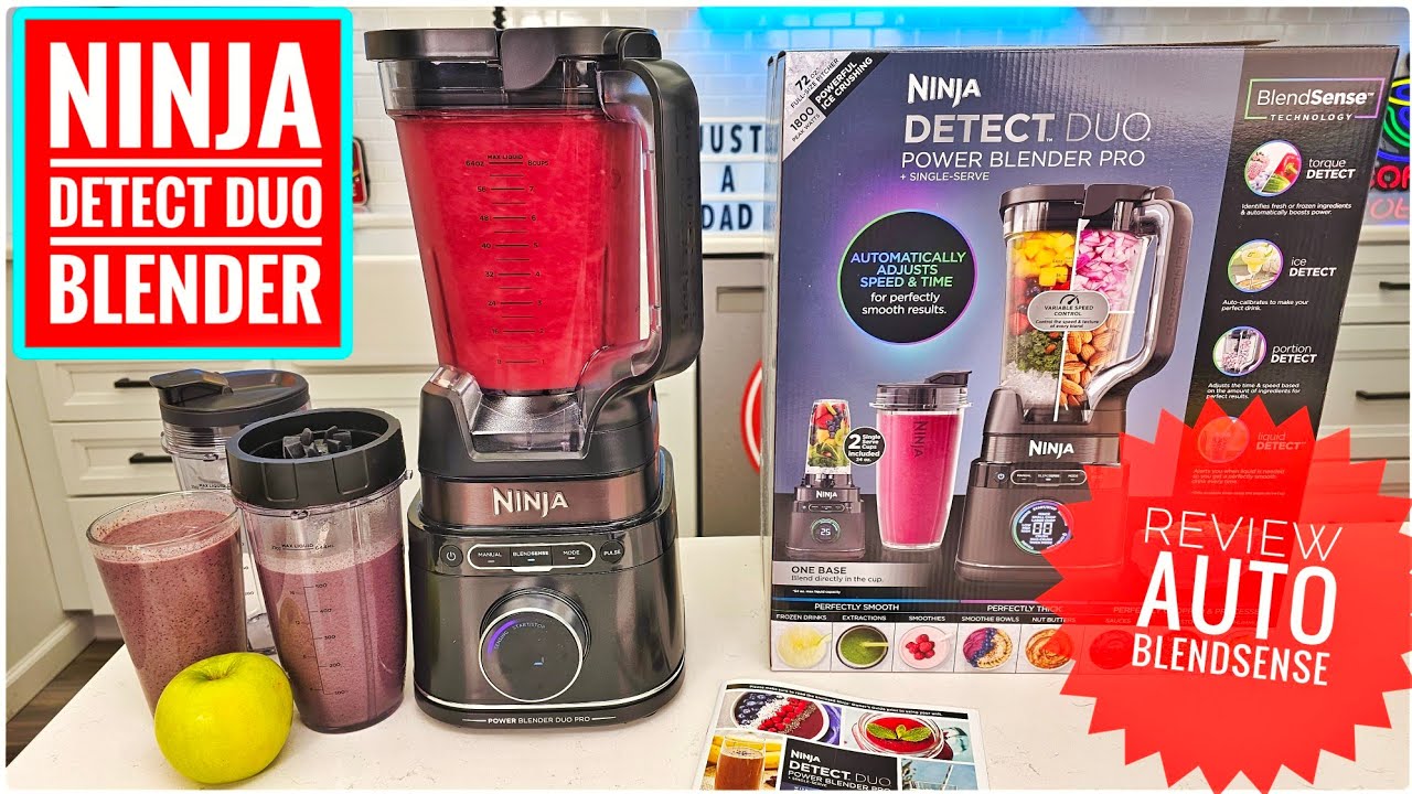 Ninja TB301 Detect Duo Power Blender Pro + Single Serve, BlendSense  Technology, Blender For Smoothies, Shakes & More, 1800 Peak Watts, 72 oz.  Pitcher