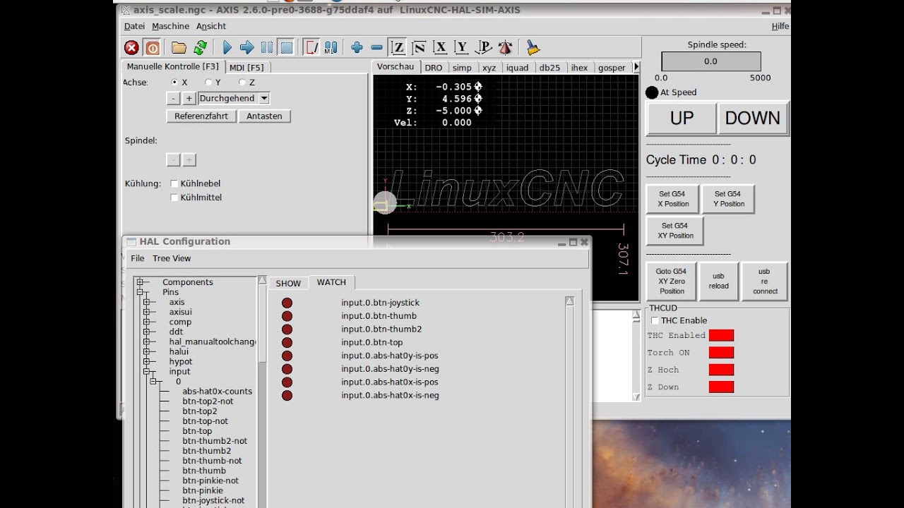 LinuxCNC Deutsch USB Reconnect wärend der ARBEIT - YouTube