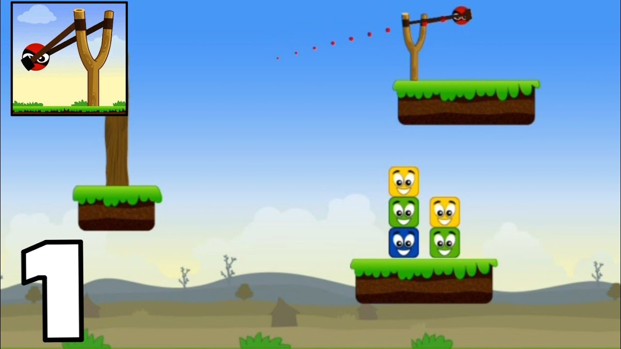 Knock Down - Gameplay Walkthrough Part 1 - Level 1 to 15 | Slingshot Game