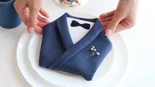 How to fold a napkin dinner jacket | Idea for wedding and other party