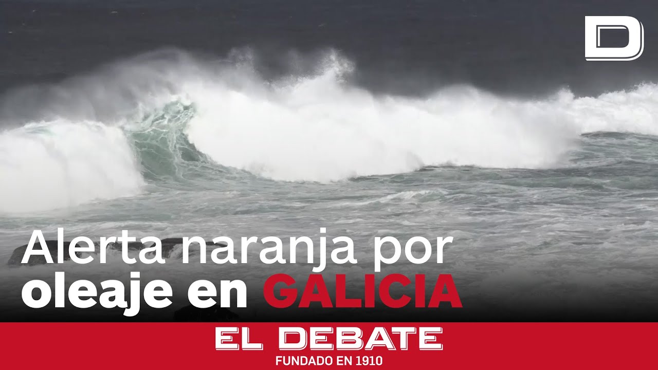 Continúa la alerta naranja por fuerte oleaje en la costa gallega - YouTube