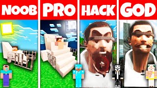 Minecraft Battle: NOOB vs PRO vs HACKER vs GOD! GIANT BLIND SKIBIDI TOILET BUILD CHALLENGE