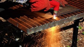 Quick and Simple Plasma Cutting Table Easy modification of a cheap Harbor Freight portable welding table to work for both plasma cutting and welding.