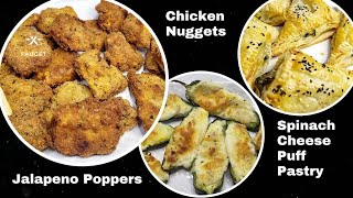 Chicken Nuggets | Jalapeno Poppers | Spinach Cheese Puff Pastry | Ramadan Special 2025 #ramadan2025