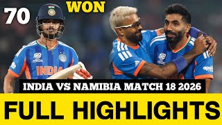 India Vs Namibia ICC T20 CRICKET WORLD CUP 2026 Full Highlights Match 18 | Ind Vs Nam screenshot 3